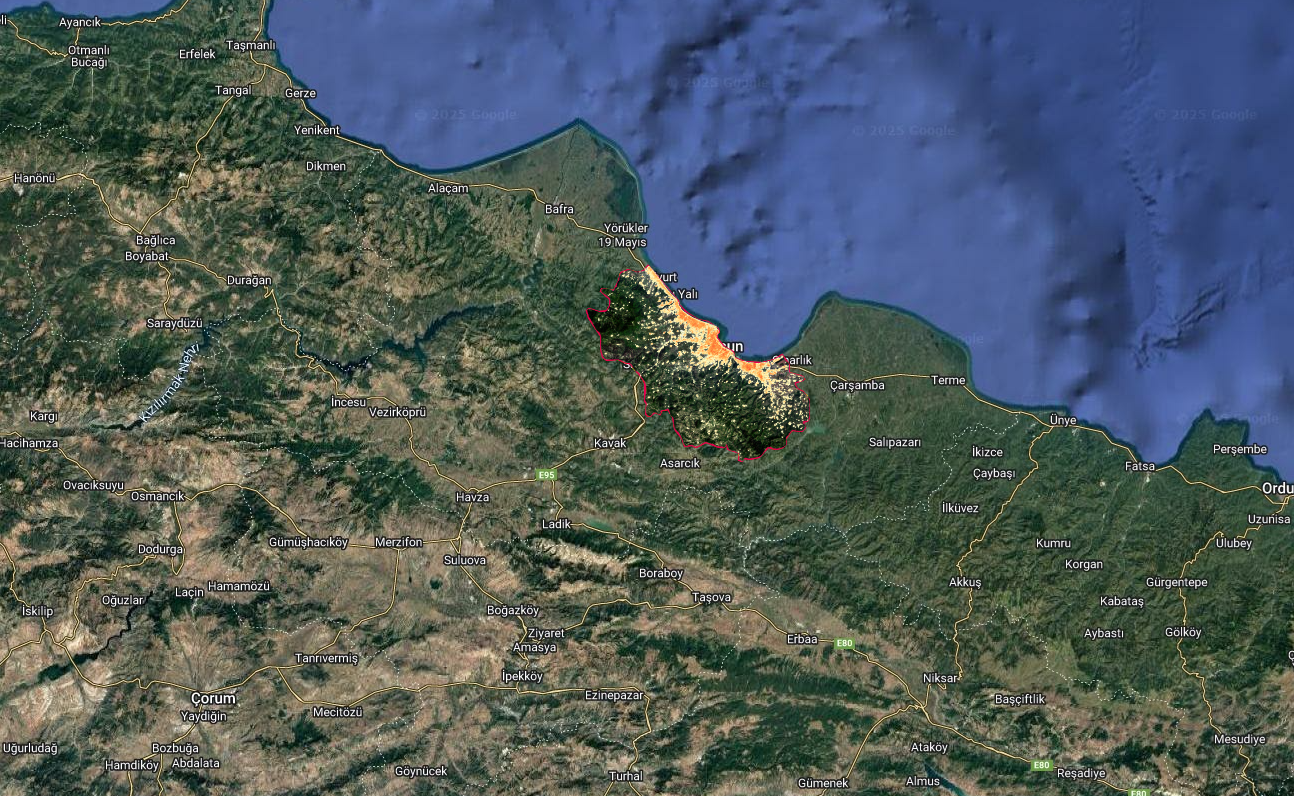 Samsun İli Merkez İlçelerindeki Yerleşim, Nüfus ve Arazi Kullanımı Değişimi